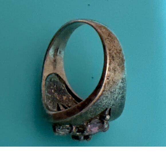 925 SS Multi Gemstone Ring Size 8 Garnet, Blue Topaz, Peridot, Amethyst Citrine - Picture 9 of 9